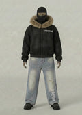 PHY Sun Fade Boxy Detachable Fur Hoodie