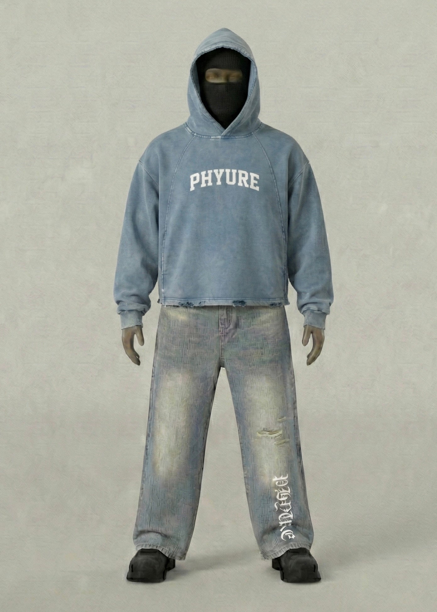 PHYURE VINTAGE VARSITY PULLOVER HOODIE.